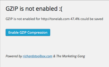 One-click gzip compression setup for WordPress