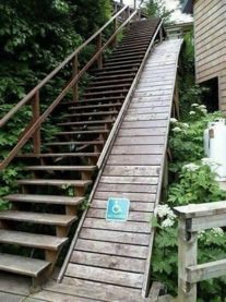 Picture of two ramps. One with stair and one for a wheelchair