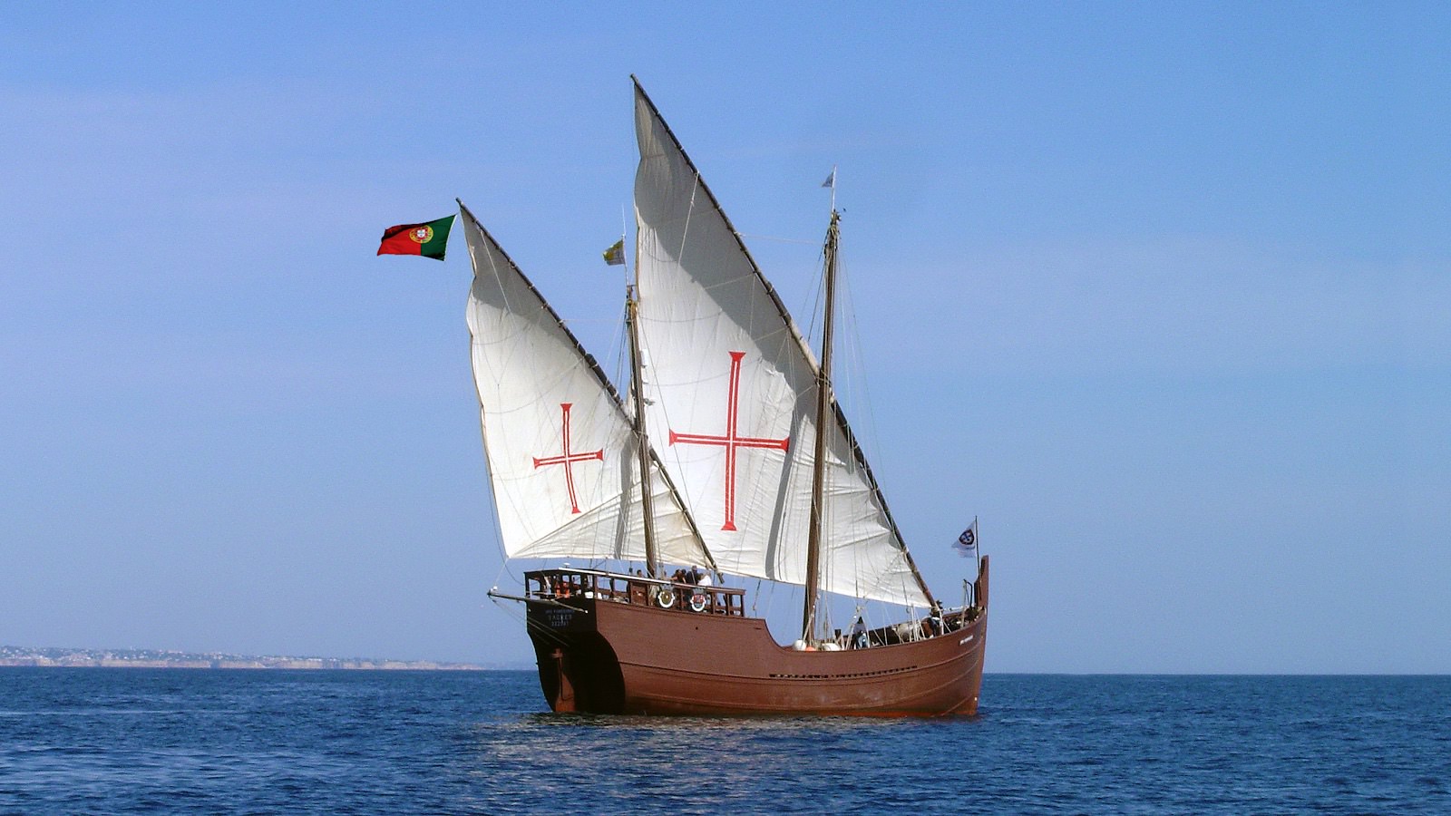 The caravel, used by Portuguese explorers, was a ship with triangular sails that made it possible to sail into the wind.